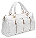 Annymall Women Designer PU Leather Tote Handbags Purses Shoulder Clutch Hobo Bag (White)