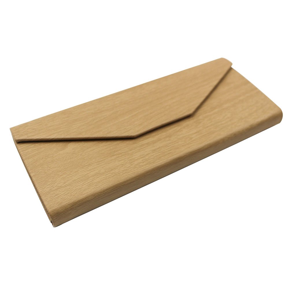 Eyeglasses Case, AMTIK® Vintage Wood Triangular Folding Eyeglasses Case (Natural Wood Grained)