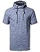 Youstar Men's Short Sleeve High neck Drawsting Hoodie