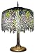 Wisteria Tiffany-Style Lamp with Tree Trunk Base - Blue