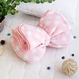 [Pink Bow] Fleece Throw Blanket Pillow Cushion Travel Pillow Blanket (29.5 by 35.4 inches) by 