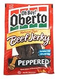 Oh Boy! Oberto Natural Style Beef Jerky Peppered, 4-Ounce Packages (Pack of 6)