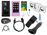 12 In 1 Accessory Bundle Combo for Samsung YP-P2: Pink Silicone Skin Case Cover, Clear Crystal Hard Case, USB 2in1 Data Sync Cable, USB Car Charger, USB Home / Travel Charger, 3.5mm Auxiliary Cable, 3.5mm Stere Headset, Fishbone Style Keychain, Belt Clip, Armband, Portable Foldable Speaker Dock, and Screen Protector