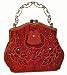 Beaded and Sequined Evening Handbag, Lovely Pattern and Color, Vintage-inspired Cluth W/shoulder Chain