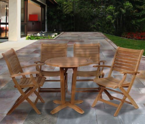 AmazoniaSC Victor_4PALUARM Dining Set, Light Brown