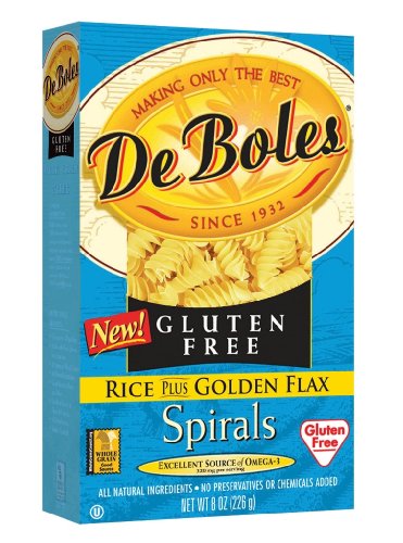 DeBoles Gluten Free Rice plus Golden Flax Spirals, 8-Ounce Boxes (Pack of 12)
