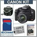 Canon Digital Rebel XSi SLR Camera /Lens Kit, - Black - with EF-S 18-55mm f/3.5-5.6 Image Stabilizer Lens - Refurbished - 4 GB SD Memory Card, Spare LP-E5 Lithium-Ion Rechargeable Battery, Slinger Camera Bag Magic Lantern Guides, Book with DVD