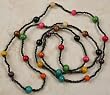 Necklace - Colorful Wooden Beads - 64 Inches