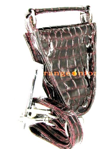 Gloss Burgundy Alligator Hold-All & Dog Leash by Bucchi