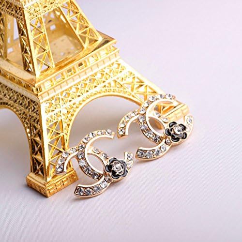 Justcharms Beautiful Small Crystal Parrty Flower Stud Earrings Black