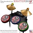 Chrome Skull on Pink Skin by WraptorSkinz fits Guitar Hero 4 World Tour Drum Set for Nintendo Wii, XBOX 360, PS2 & PS3 (DRUMS NOT INCLUDED)
