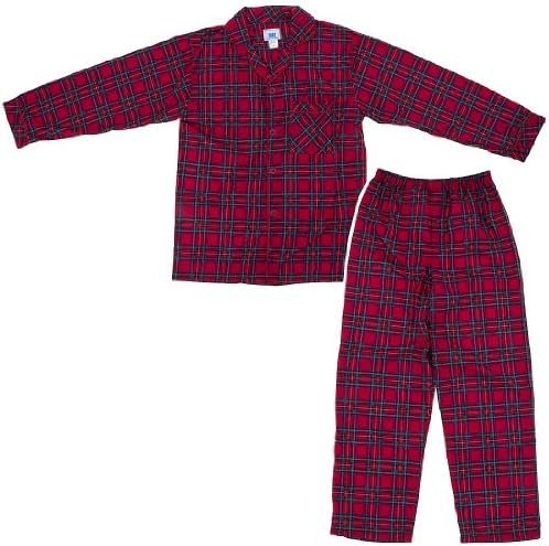 Red Plaid Classic Christmas Coat-Style Pajamas for Infants, Toddlers and Boys