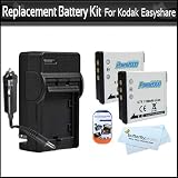 2 Pack Replacement Battery And Charger Kit For Kodak KLIC-7006 For Kodak EasyShare M522 M532 M552 M583 M580 M575 M550 M530 Mini M200 Touch M577 M750 M565 M215 M5370 M5350 Camera Includes Extended (1000Mah) Replacement KLIC-7006 Battery + AC/DC Charger