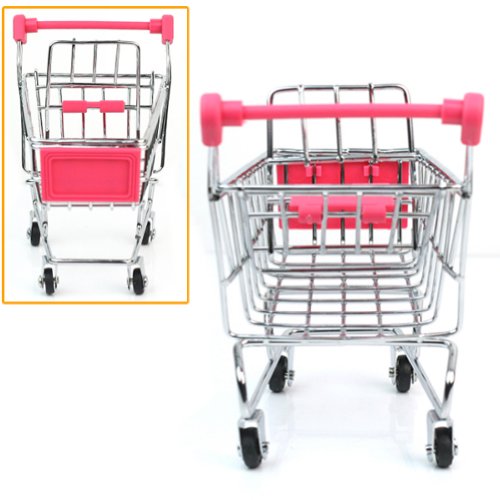 Cute Stainless Steel Mini Supermarket Handcart Shopping Utility Cart Pink eBay