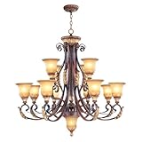 IMAGE OF Livex 8559-63 Villa Verona Chandelier Verona Bronze with Aged Gold Leaf Accents