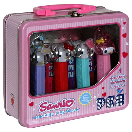 PEZ Hello Kitty Collectible Lunch Box, 4 Assorted Candy Dispensers (Pack of 2) by PEZ