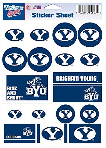 BYU Cougars Official NCAA 5 inch x 7 inch Sticker Sheet by Wincraft