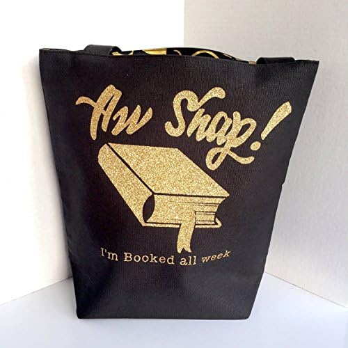 Aw Snap! Black Canvas Tote Bag, Gold Glitter. Vinyl Lettering and Design by JEandMyDesigns