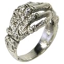 Wrap Around Skeleton Hands Sterling Silver Ring