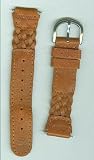 Genuine TIMEX Mens Brown Braid Leather Strap, wide end-piece 16mm, width 16mm, length 6 -1/4in