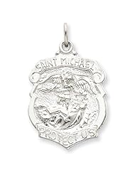 Sterling Silver Saint Michael Badge Medal. Metal Wt- 4.09g