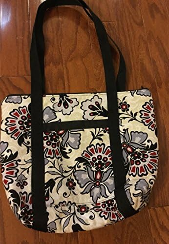 Gray Floral Purse Zipper Tote Bag Purse Mother's Day Gift