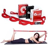 Stamina Folding Trampoline - Elastic Stretch Out Strap with Loops by Yoga EVO + eBook & 35 Online Video Exercises, Upper & Lower Body Daily Routines, Gymnastic and Dancer Warm Up Equipment, Physical Therapy and Recovery