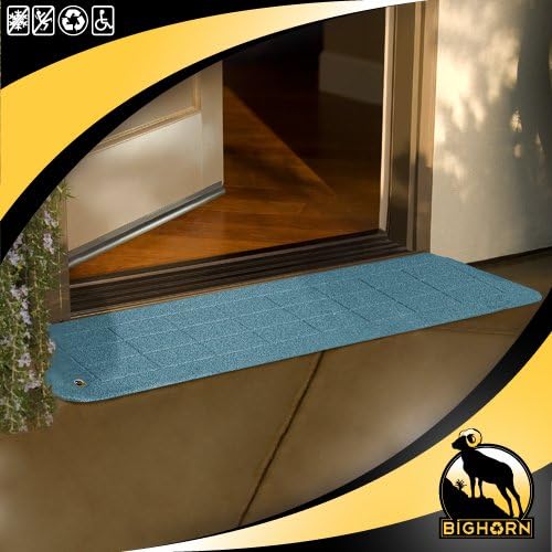 SafePath Bighorn Threshold Ramp (Sky Blue) Recycled Plastic Composite Wheelchair Ramp 1 1/4" H x 42" W x 12" D - Indoor & Outdoor, Non-Slip Surface, Weather Resistant, Made in The USA
