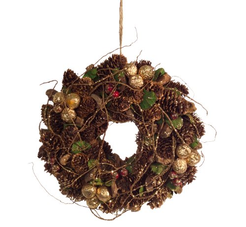 Brauns-Heitmann 80007 Wandkranz mit Zapfen und Beeren, ca. 25 cm, natur gold Preisvergleich