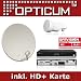 Opticum Komplettanlage 1 Teilnehmer HD+ X500p HDTV Satellitenreceiver, Single LNB, 60 cm Antenne