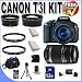 Canon EOS Rebel T3i 18 MP CMOS Digital SLR Camera and DIGIC 4 Imaging with EF-S 18-55mm f/3.5-5.6 IS Lens & Canon 55-250IS Lens + 58mm 2x Telephoto lens + 58mm Wide Angle Lens (4 Lens Kit!!!) W/16GB SDHC Memory+ 2 Extra Batteries + 2 UV Filters + Case + Accessory Kit