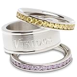 Minnesota Vikings Logo Crystal Stacked Ring Set (Size 7)