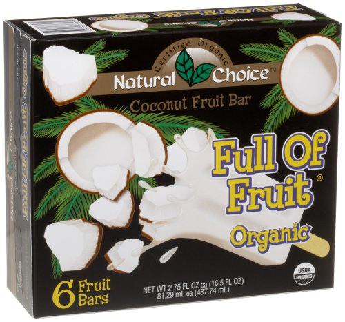 Natural Choice Foods Organic Frozen Coconut Fruit Bars, 6-Count, 16.5-Ounce Boxes (Pack of 3)