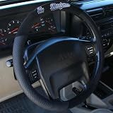 MLB L.A. Dodgers Black Poly Suede & Mesh Steering Wheel Cover