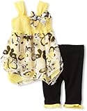 Little Lass Baby girls Newborn 2 Piece Butterfly Legging Set Yellow 6 9 Months