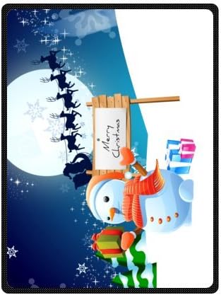 Merry Christmas Fleece Plush Blanket 58" x 80"(Large) Unique Design