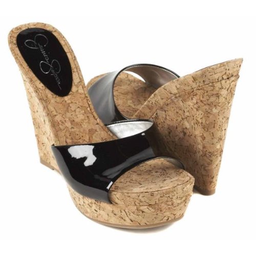 Jessica Simpson Women's Mandie Platform Wedge,Black Patent,8.5 M
