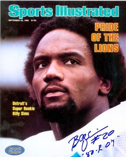 Billy Sims Autographed/Hand Signed 8x10 Photo (Detroit Lions) Sports Illustrated cover