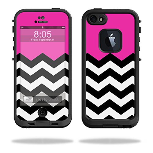 Mightyskins Protective Vinyl Skin Decal Cover for LifeProof iPhone 5/5s/SE Case fre Case wrap sticker skins Hot Pink Chevron