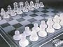 Beautiful Black and White Etched Chess Set with Box Carrying Case