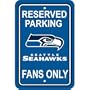 Seattle Seahawks Plastic Reserved Parking Sign "Reserved Parking: Seahawks Fans Only"