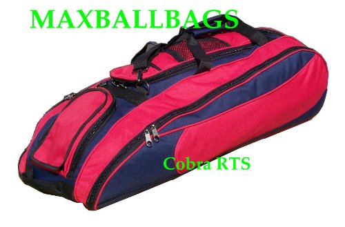 Navy Blue & Red Cobra RTS Softball Baseball Bat Equipment Roller Bag