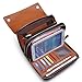 Teemzone Men's Genuine Leather Zipper Wallet Handbag Organizer Checkbook Purse (brown update version)
