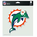 NFL Miami Dolphins 8-by-8 Inch Diecut Colored Decal