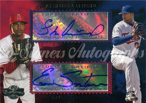 Francisco Liriano & Ervin Santana Autographed/Hand Signed 2008 Topps Card