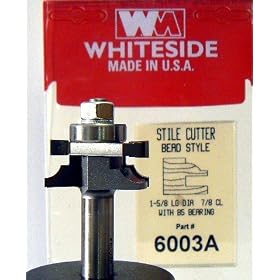 6003A CARBIDE-TIP BEAD STYLE- STILE SIDE CUTTER ONLY 1-5 8 DIA X 1 CL X 1 4 REVEAL X 1 2 SH by WHITESIDE