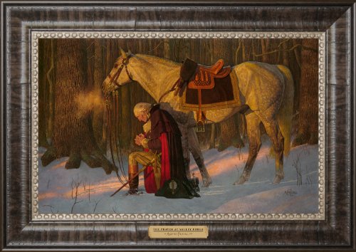 The Prayer at Valley Forge- Arnold Friberg- Gallery Quality Framed Art Print Gift Textured Edition title plaque 11.5