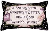 "Shopping Is Better" Cute Polka Dot Decorative Throw Pillow 9" x 12"