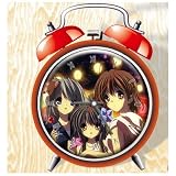 XINGQU Clannad Anime Colorful Design Twin Bell Alarm Clock, Red