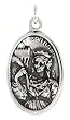 Sterling Silver St. Barbara Medal 15/16" X 5/8" (24 mm X 16 mm).